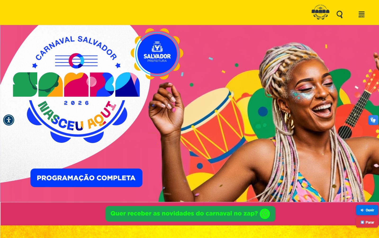 Imagem de Site oficial do Carnaval de Salvador 2026 traz programação completa da folia