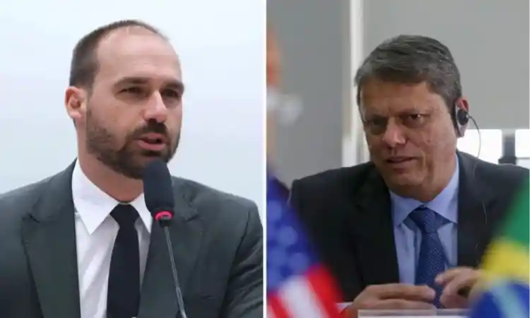 Imagem de Eduardo Bolsonaro elogia Tarcísio após discurso contra Moraes e em defesa da anistia