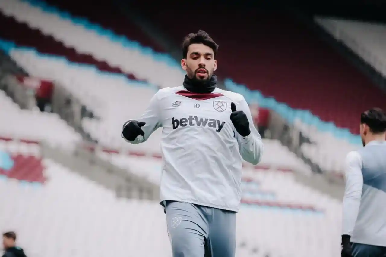 Lucas Paquetá em treino do West Ham