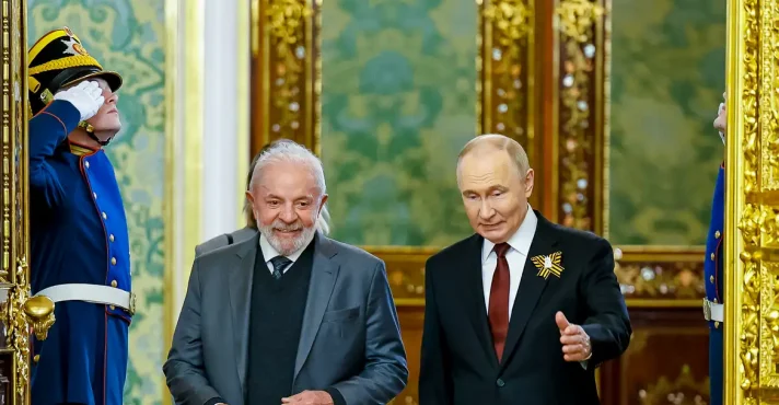 Imagem de Lula articula com Putin defesa do governo interino da Venezuela após queda de Maduro