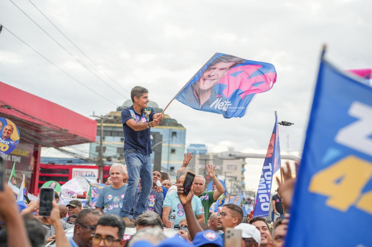 Imagem de ACM Neto lidera com 51,1% dos votos válidos e consolida chance de vitória no 1º turno contra Jerônimo, aponta pesquisa