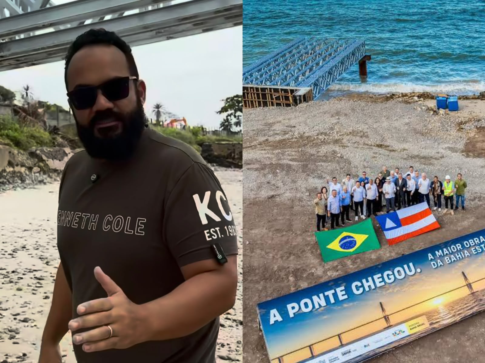 Imagem de Engenheiros da obra da ponte Salvador-itaparica denunciam a deputado que obra ainda não começou: "Essa estrutura só foi para o Lula bater foto"