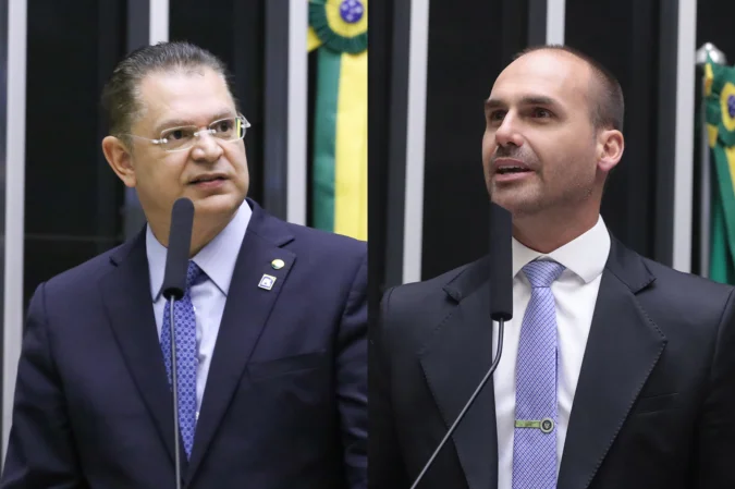 Imagem de PL reage à cassação de Eduardo Bolsonaro e Ramagem e avalia punição a deputado que votou contra a bancada