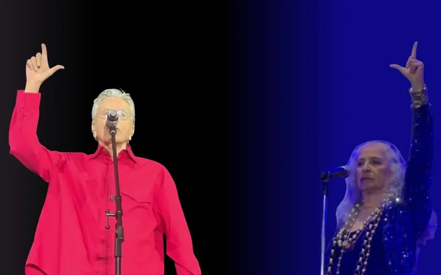 Imagem de Caetano Veloso e Maria Bethânia voltam a declarar apoio a Lula durante shows