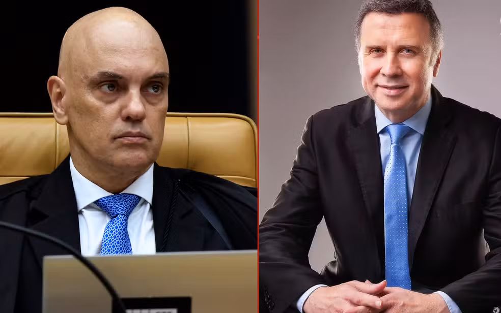 O ministro Alexandre de Moraes (a esquerda) e o prefeito de Farroupilha, Fabiano Feltrin