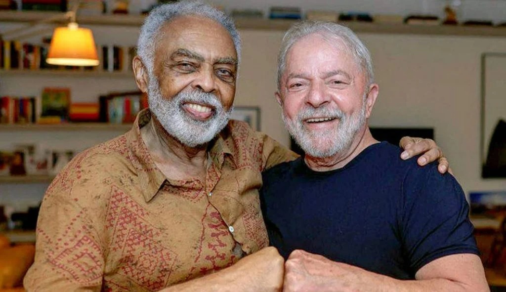 Gilberto Gil e o presidente Luiz Inácio Lula da Silva