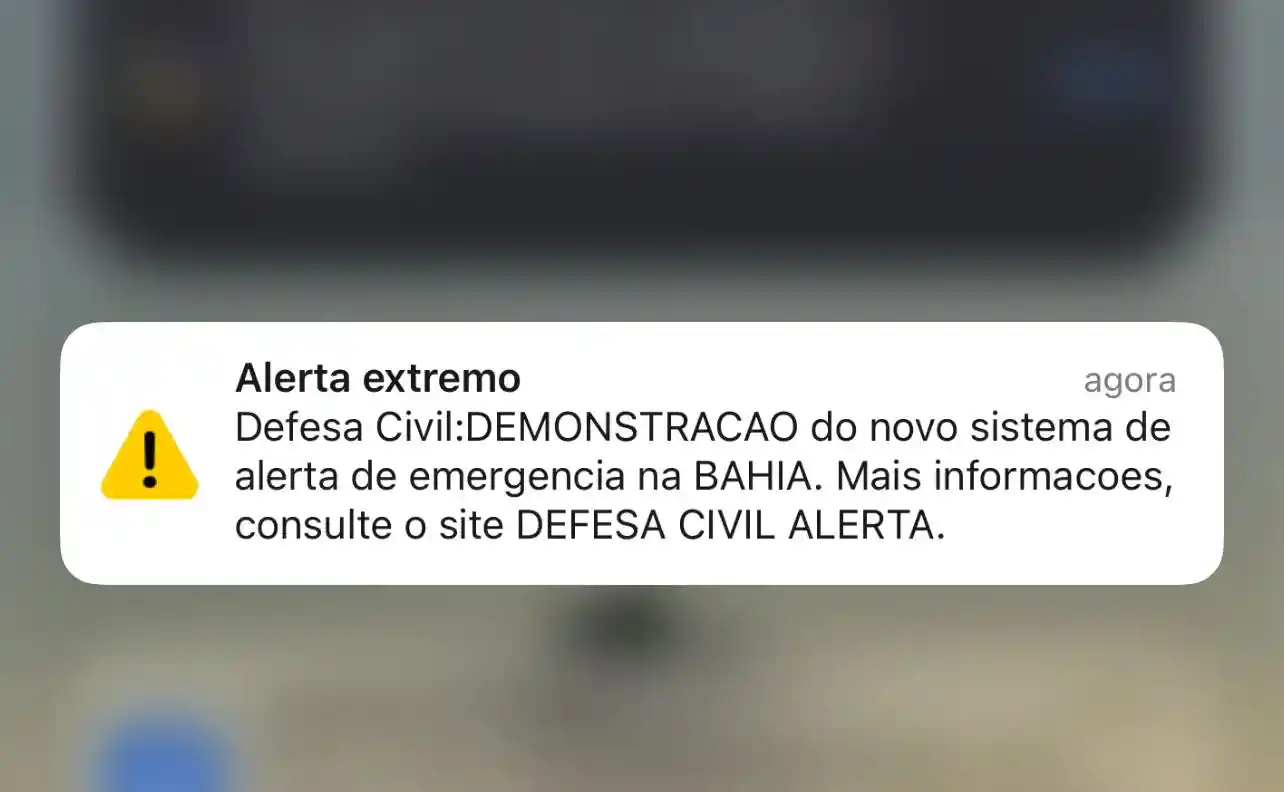 Essa foi a mensagem que apareceu nos celulares