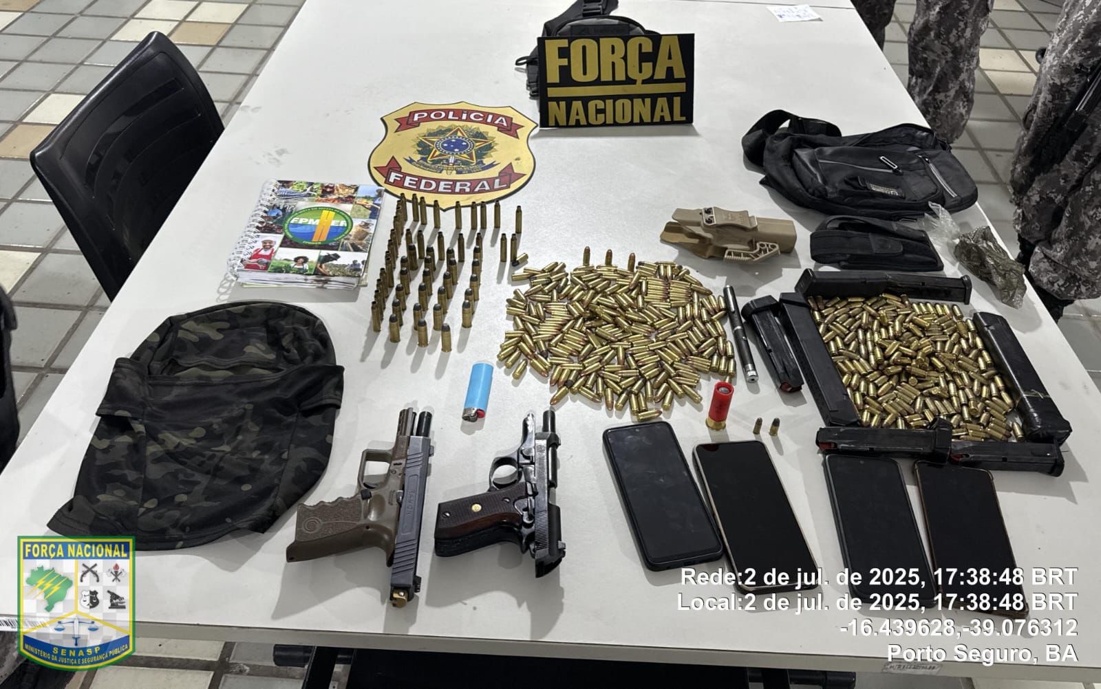 Imagem de Força Nacional apreende armas com indígenas durante patrulhamento em área de conflito no sul da Bahia