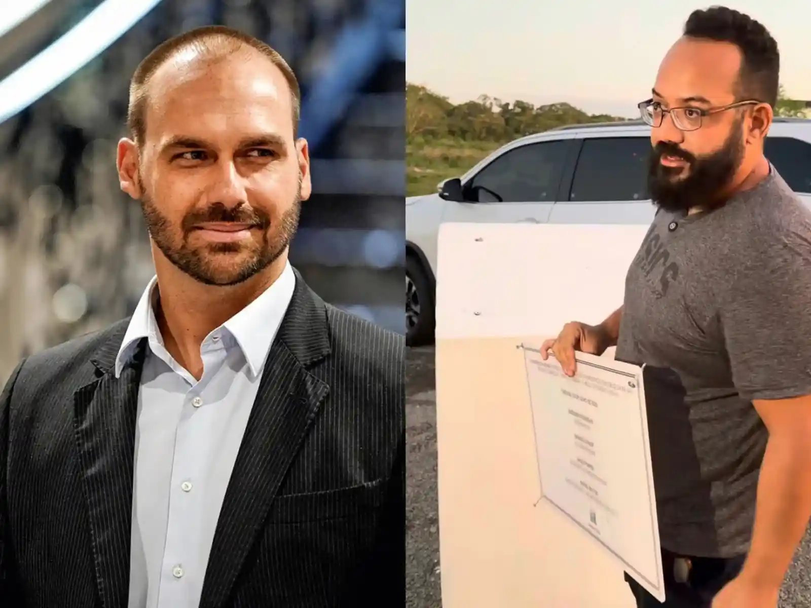 Imagem de Eduardo Bolsonaro sai em defesa de Leandro de Jesus após fiscalização em obra da BA-649: "Fiscalize mesmo"