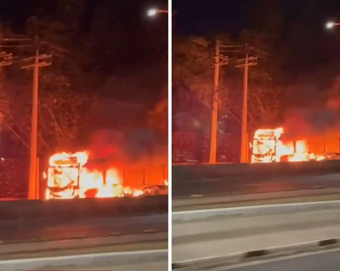 Imagem de Criminosos incendeiam ônibus no Itaigara e espalham pânico em área nobre de Salvador