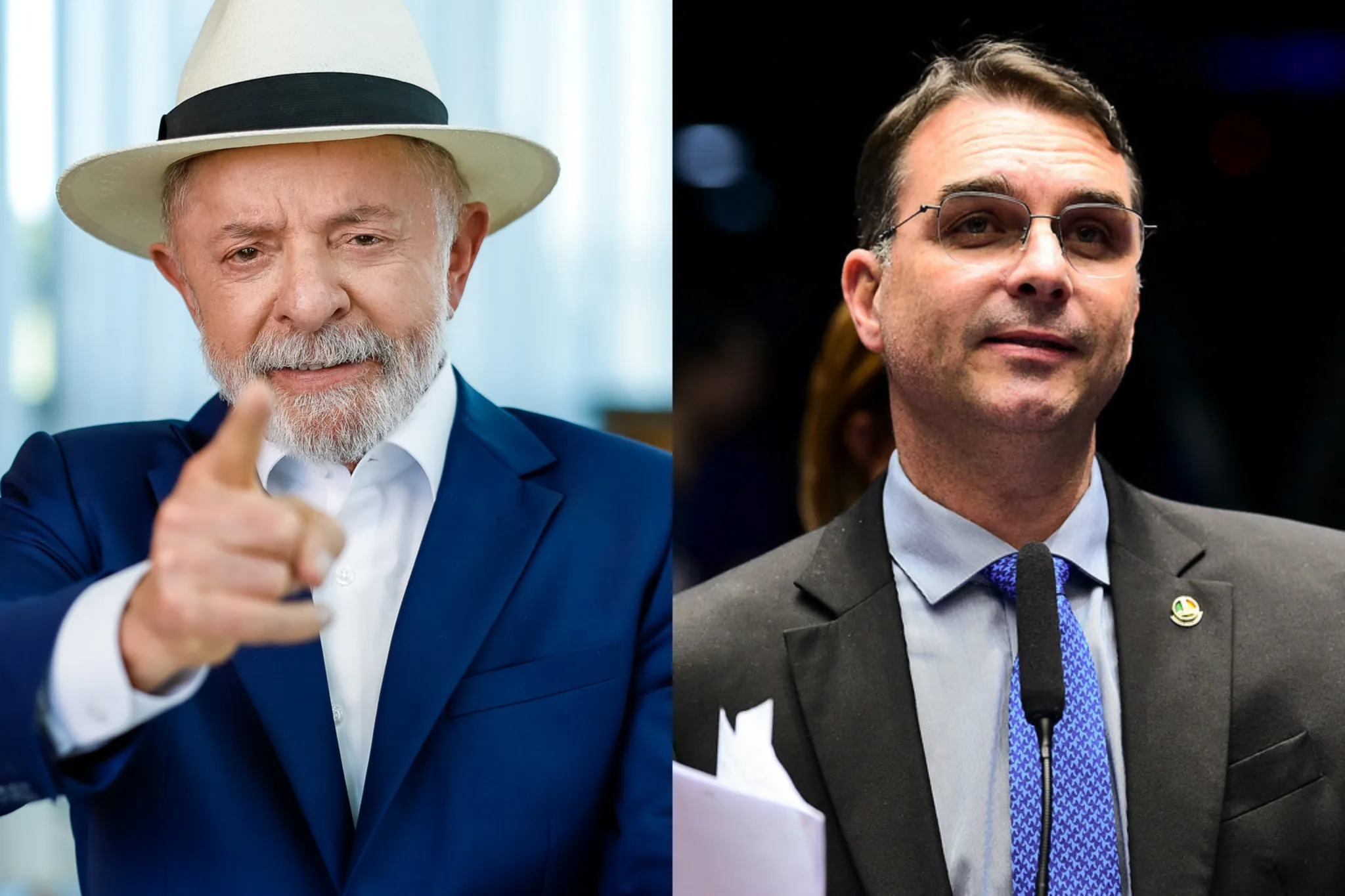 Imagem de PoderData mostra empate técnico entre Lula e Flávio no segundo turno