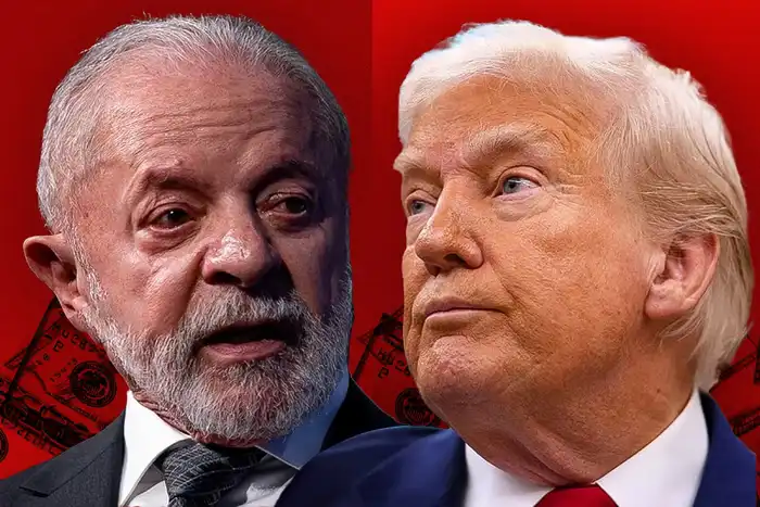 Imagem de Trump diz que Lula pode ligar a qualquer momento após impor tarifas de 50% ao Brasil