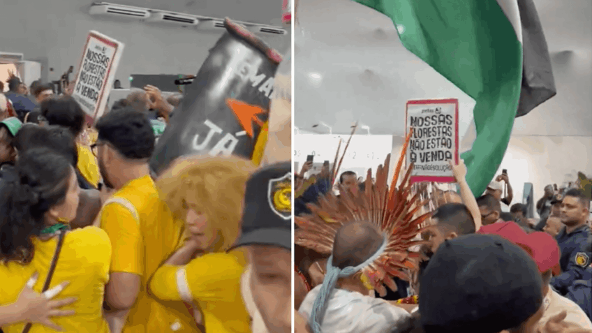Imagem de COP30 termina em confusão: militantes de esquerda invadem área restrita e quebram estrutura do evento em Belém